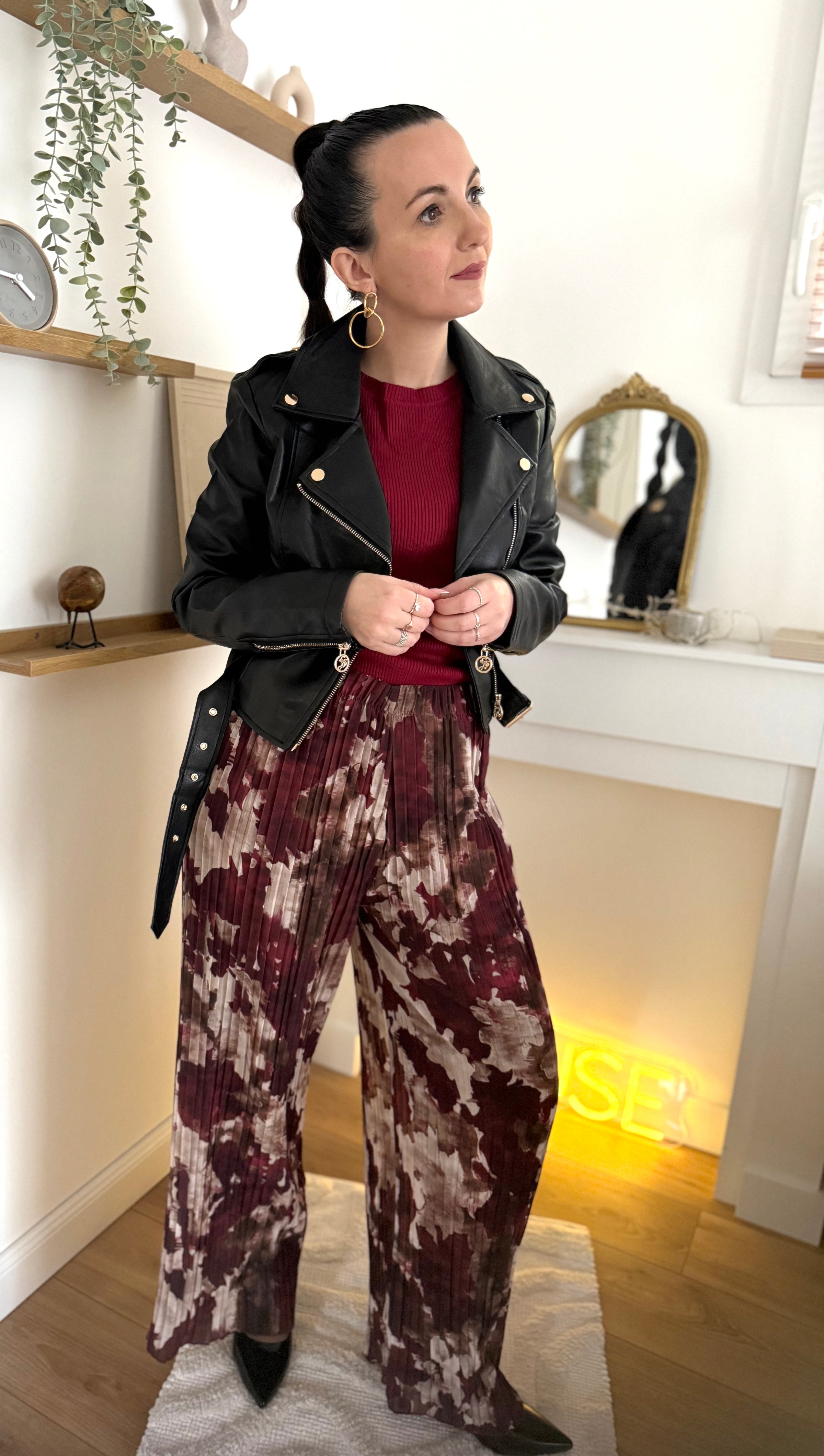 Pantalon Imprimé bordeaux SANDRO