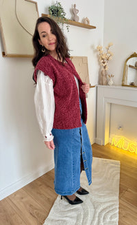 Jupe longue denim avec boutons DONNA