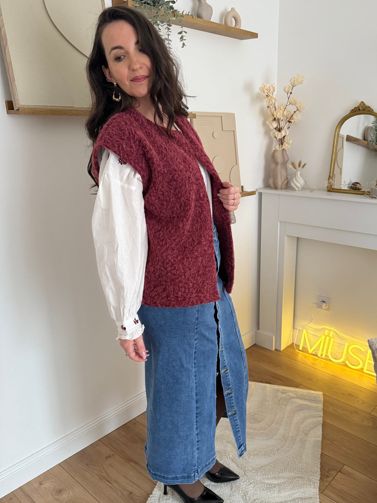 Gilet sans manches effet laine bouclé VICTOIRE