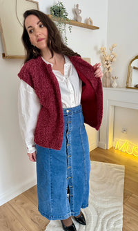 Jupe longue denim avec boutons DONNA