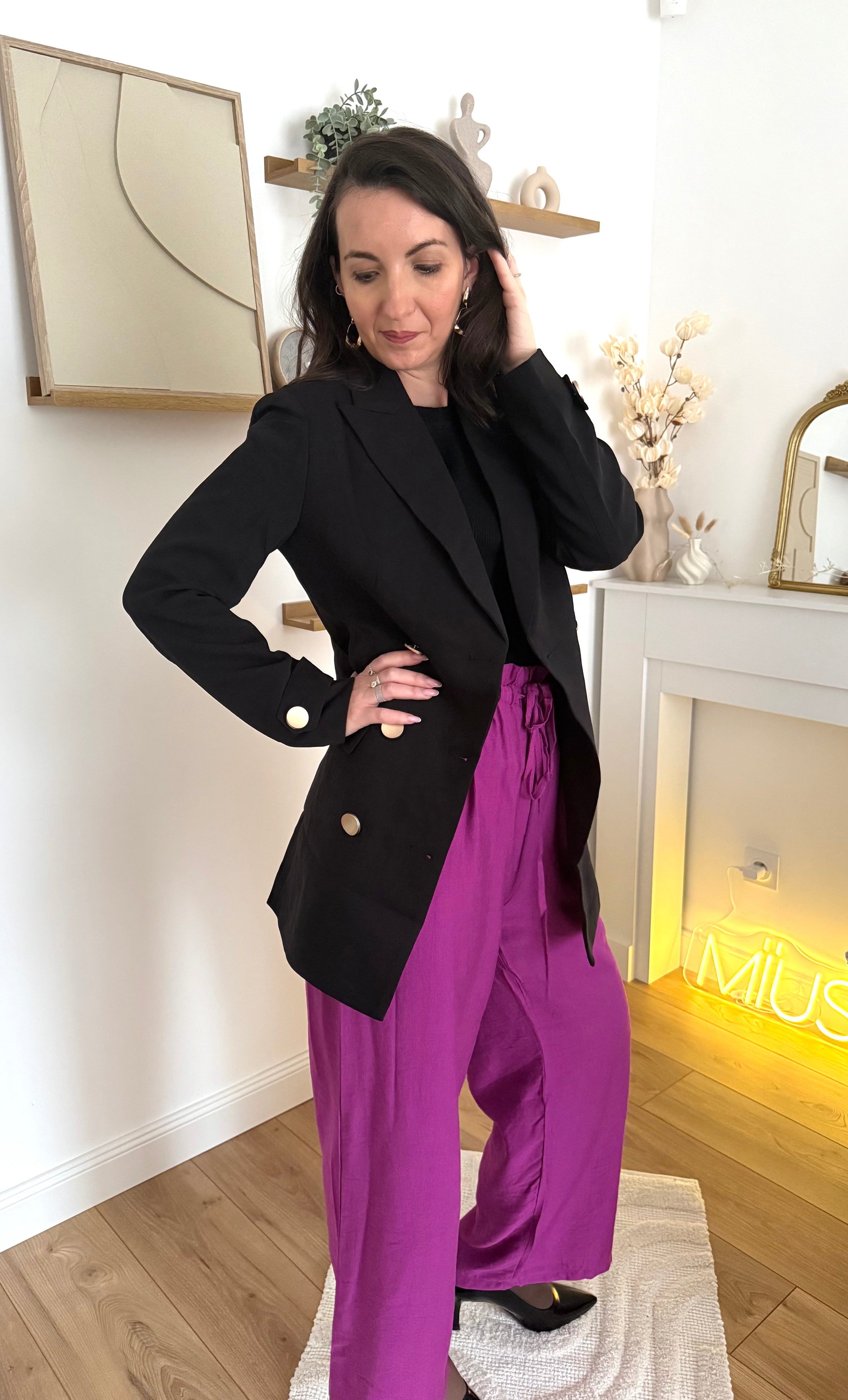 Blazer noir  à boutons dorés MALO