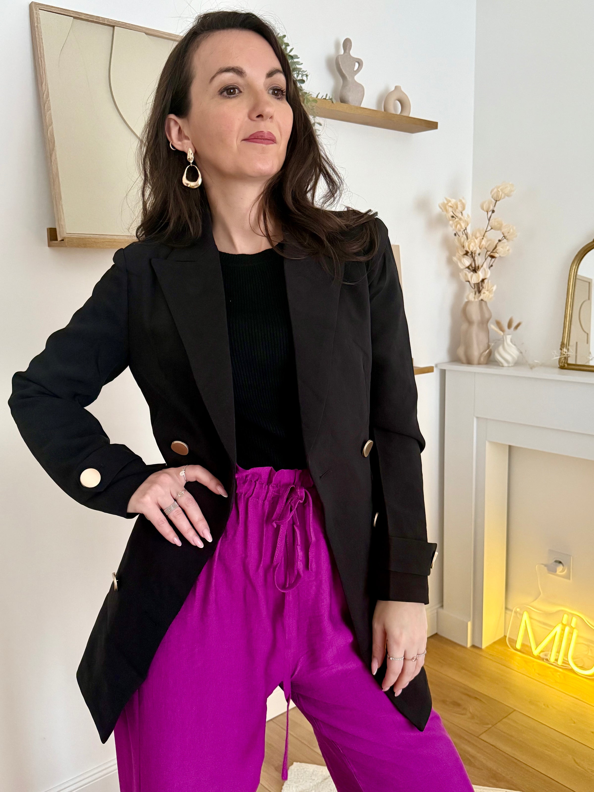 Blazer noir  à boutons dorés MALO