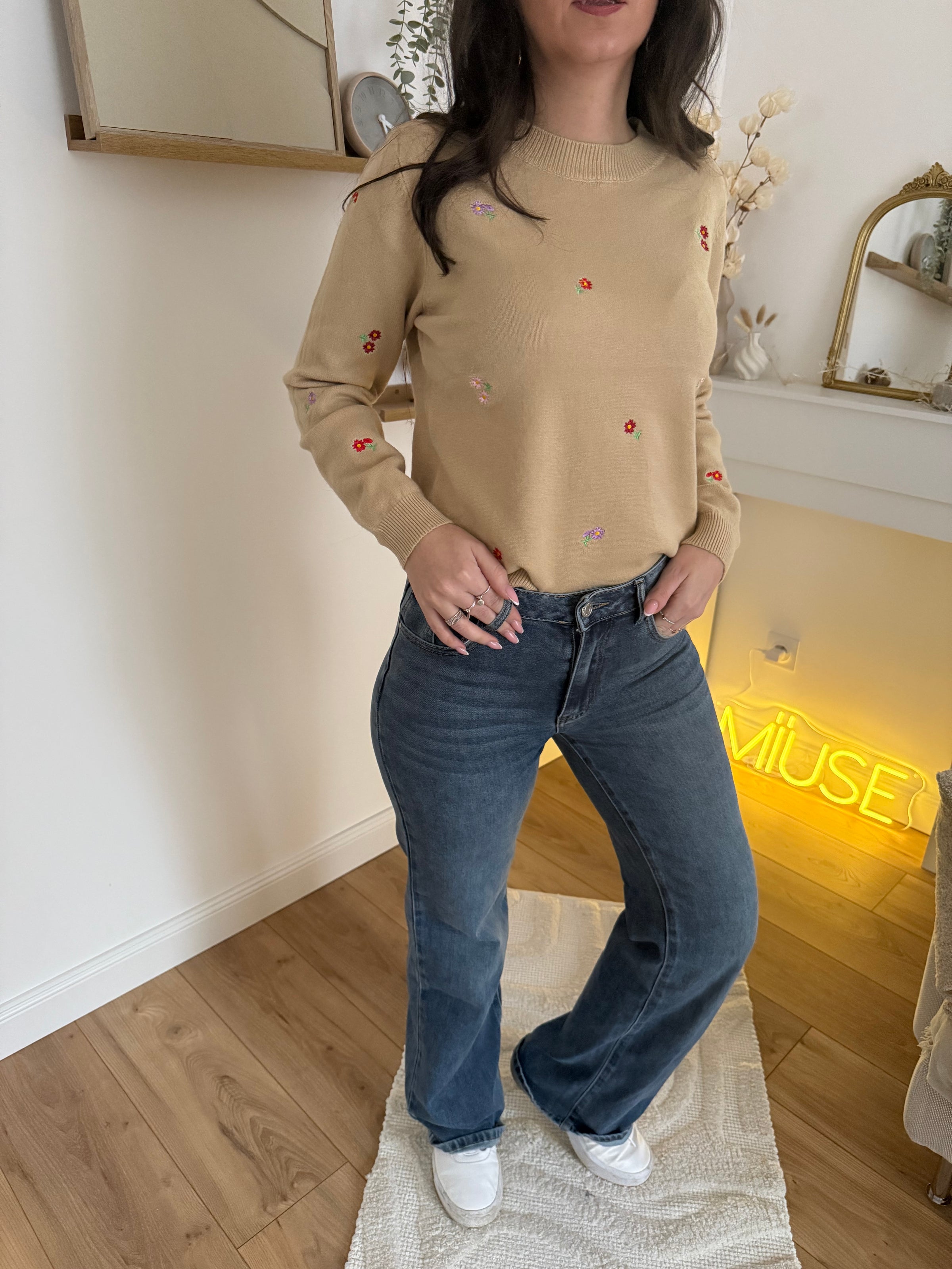 Jean vintage stretch coupe droite ample JEANNE