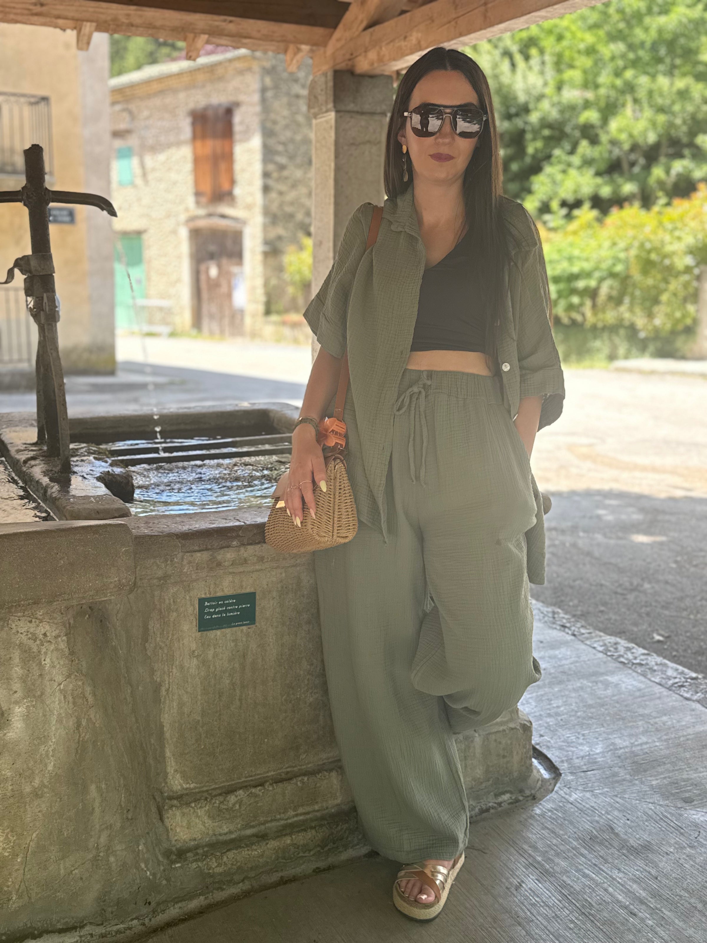 Chemise Gaze De Coton MARY SOL Kaki