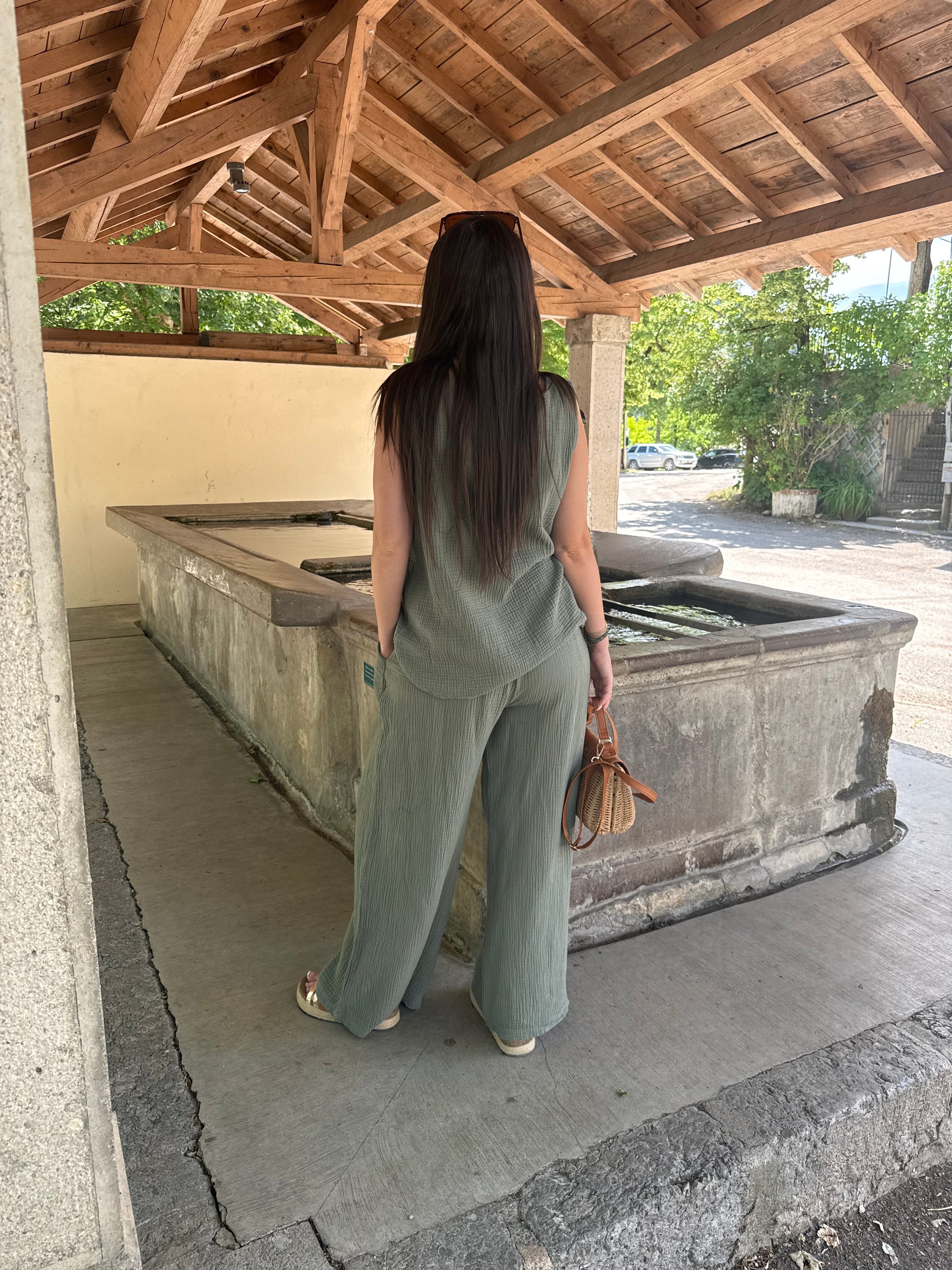 Ensemble Gaze De Coton PABLO Kaki