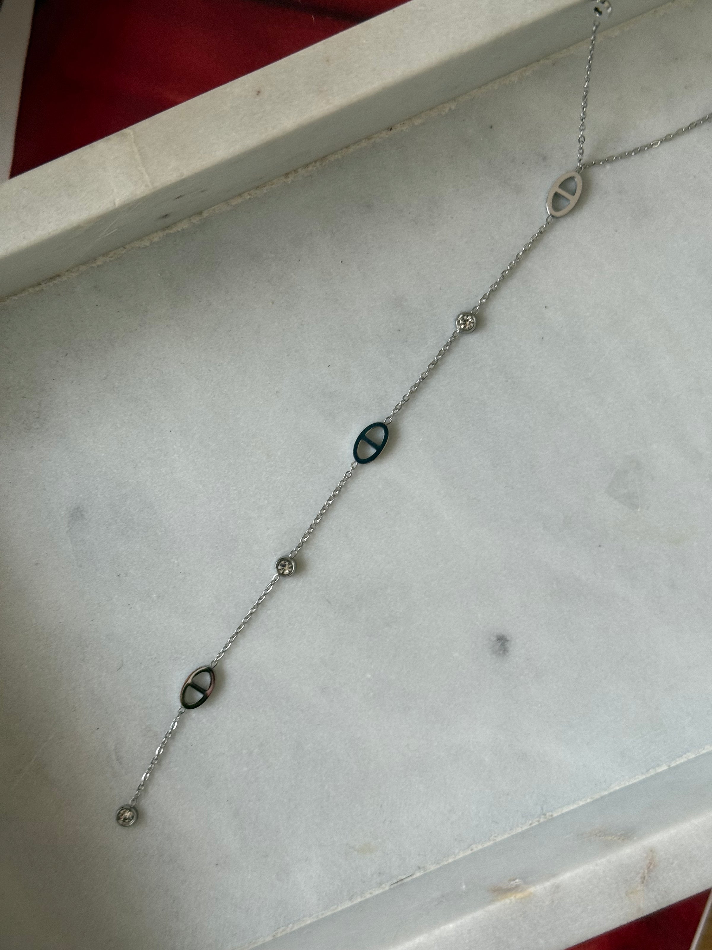 Collier sautoir argenté RACHEL