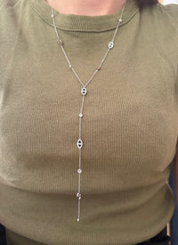 Collier sautoir argenté RACHEL