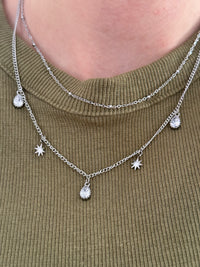 Collier double argenté MALOU