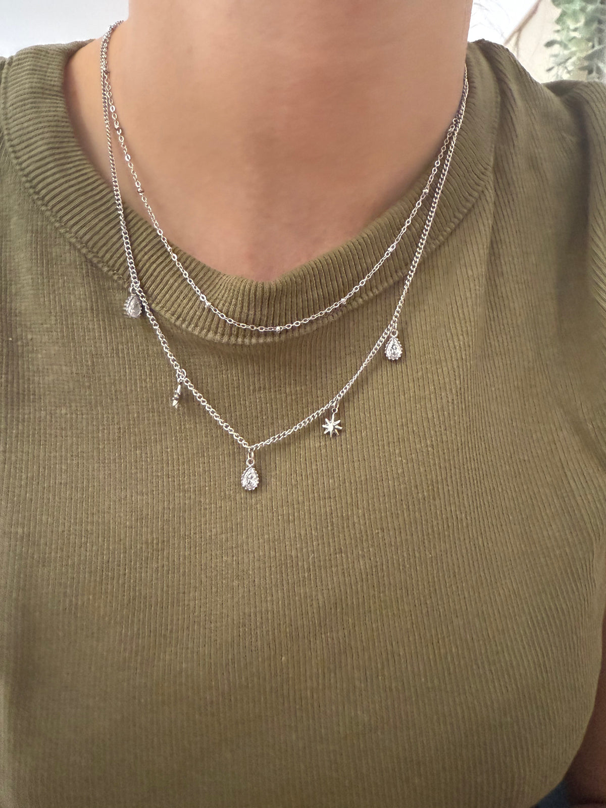 Collier double argenté MALOU