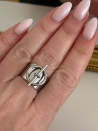 Bague acier argenté MADY