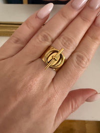 Bague acier doré MADY