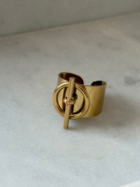 Bague acier doré MADY