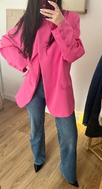 Blazer croisé oversize CÉLINE rose