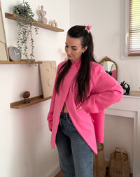 Blazer croisé oversize CÉLINE rose