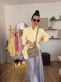 Blazer croisé oversize CÉLINE jaune