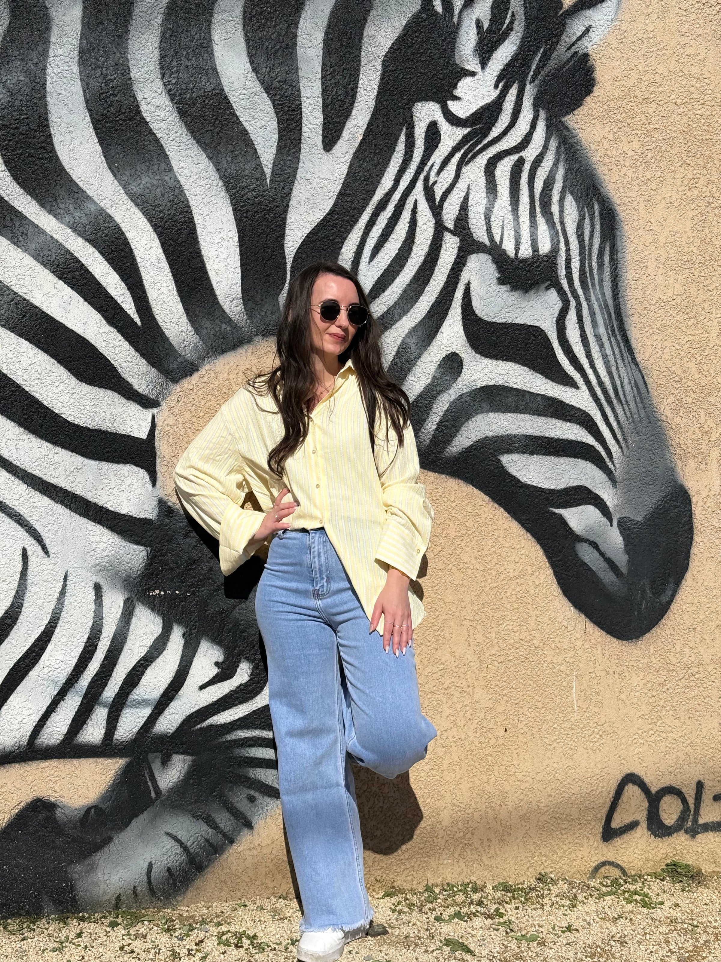 Chemise à rayures jaune CLAUDIA