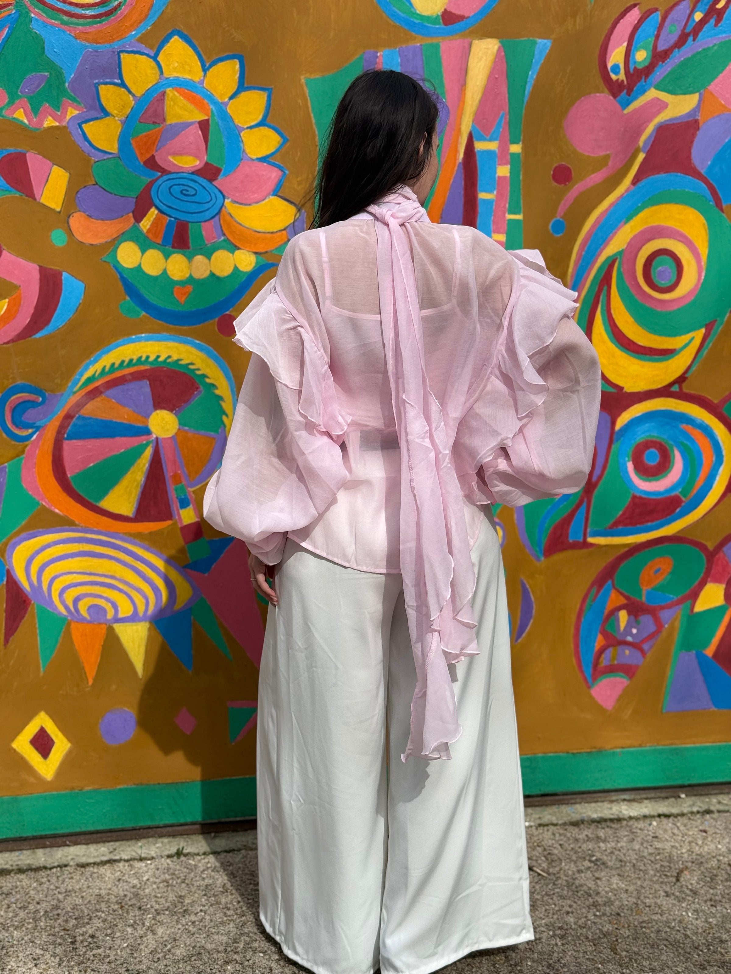 Blouse boutonnée rose CLARA