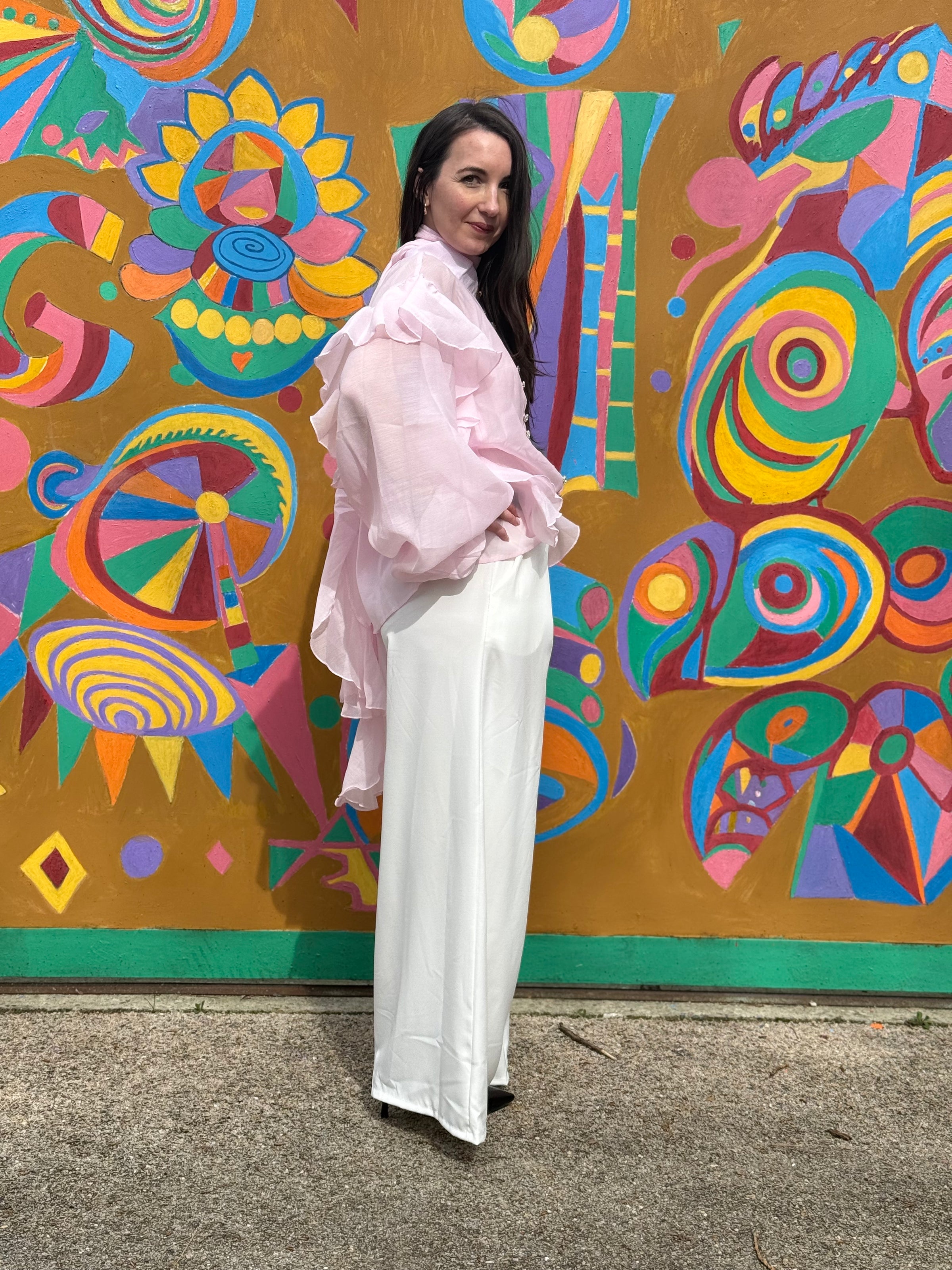 Blouse boutonnée rose CLARA