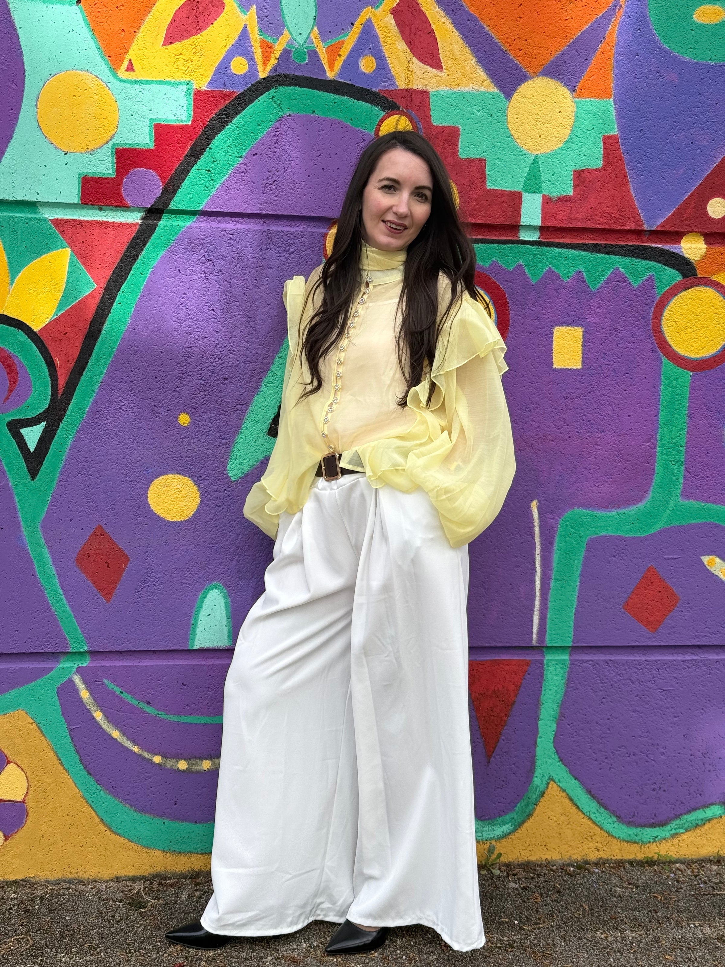 Blouse boutonnée jaune CLARA