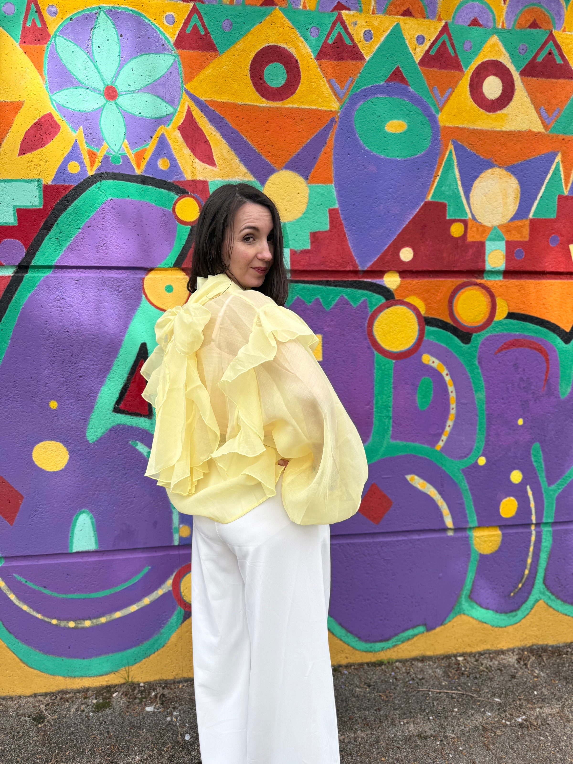 Blouse boutonnée jaune CLARA