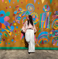 Pantalon palazzo avec ceinture LÉONARDO Blanc