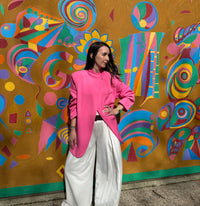 Blazer croisé oversize CÉLINE rose