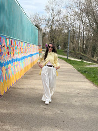 Blazer croisé oversize CÉLINE jaune