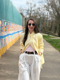 Blazer croisé oversize CÉLINE jaune