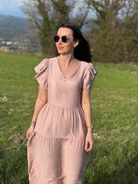 Robe longue avec boutons DINA